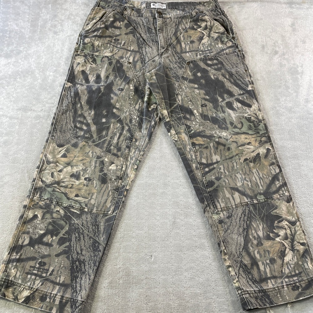 Vintage Columbia Camo Pants Mens 36x32 Mossy Oak Break Up Double Knee Woods